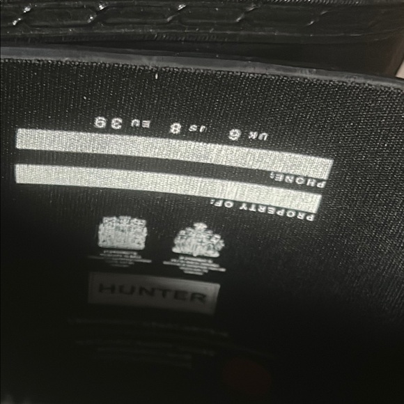 Hunter Glossy Black Waterproof Boots Sz 8 - Picture 5 of 11